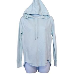 Under Armour Womens Loose Hooded Waffle Knit Top Size XS Light Blue High-Low